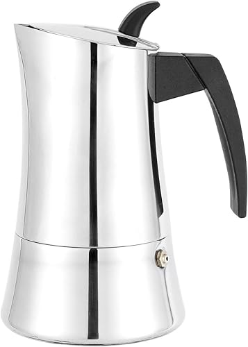 CUISINOX Capri - Cafetera espresso de inducción de acero inoxidable, 4 tazas