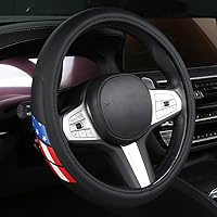 Vista 3 de Funda de cuero de microfibra para volante Dodge Ram 1500 Chevy Silverado GMC Sierra 1500 Accesorios 15-16.5 pulgadas