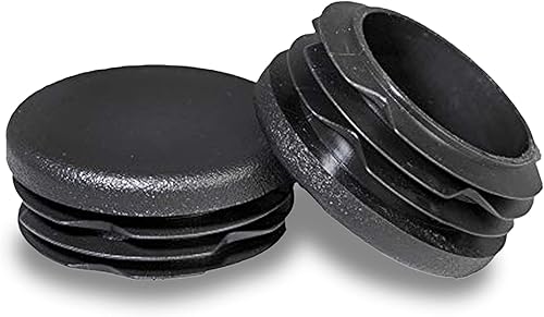 Vista 38 de Prescott Plastics Tapas de plástico acanaladas de 2 pulgadas (2.000 in) de diámetro exterior, tapas redondas de tubo de metal negro, inserciones