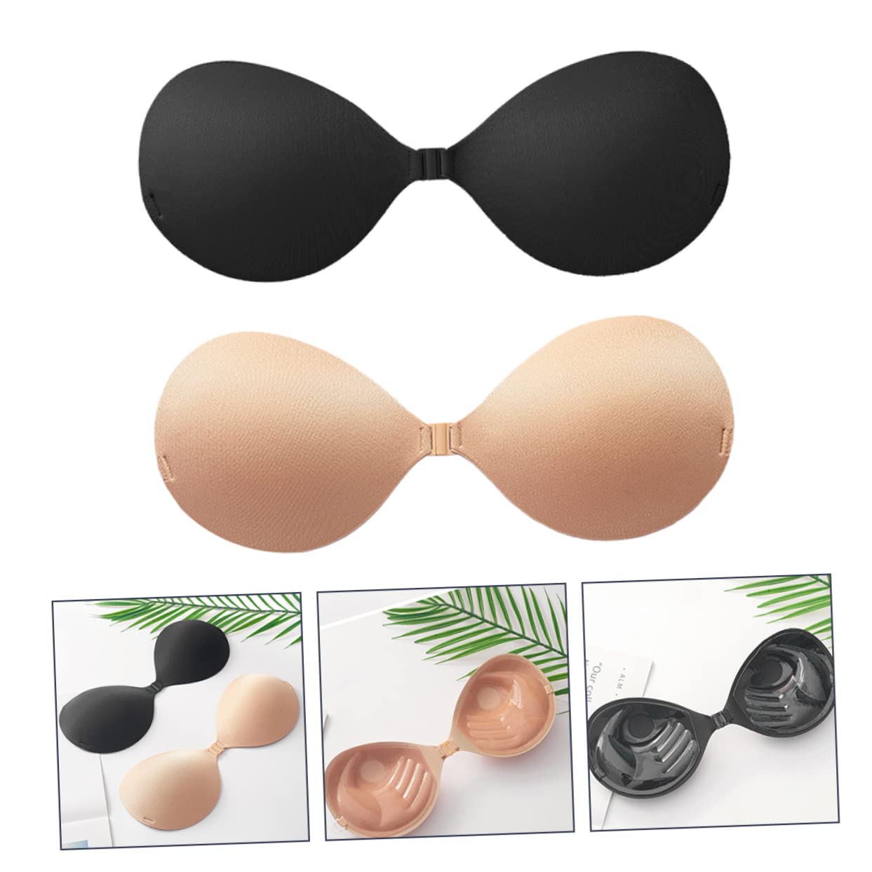 LIFKOME 3 Juegos 2 Piezas Pegatinas de wedding dress seamless bra sujetador sin tirantes sujetador adhesivo invisible sujetador de para el vestido sujetador de