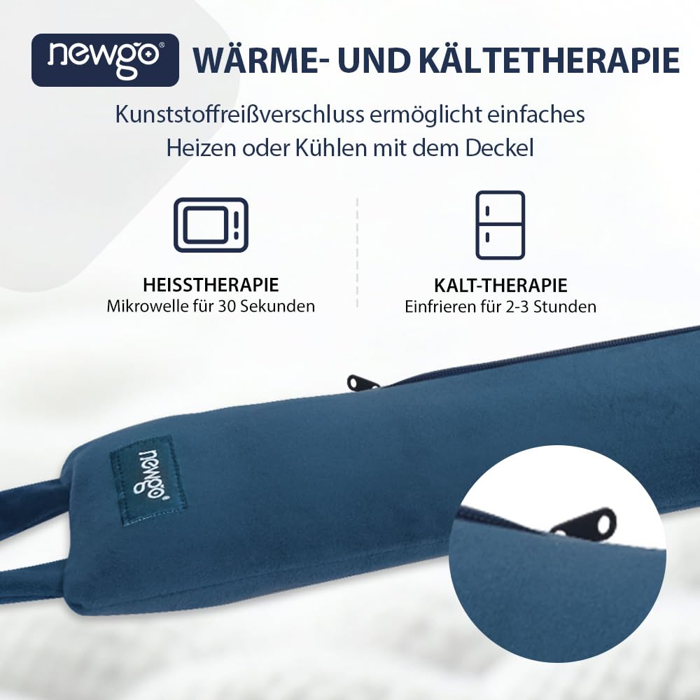 NEWGO Wärmekissen Nacken für Mikrowellen , Nackenwärmer Wärmetherapie für Nacken Hals und Schultern – Lindert Verspannungen, Schmerzen und Stress – Wiederverwendbar 80×11cm