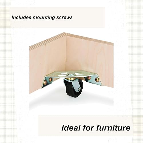 Miniatura 4 de WOODRIVER Juego de 4 ruedas de esquina con capacidad para 290 libras