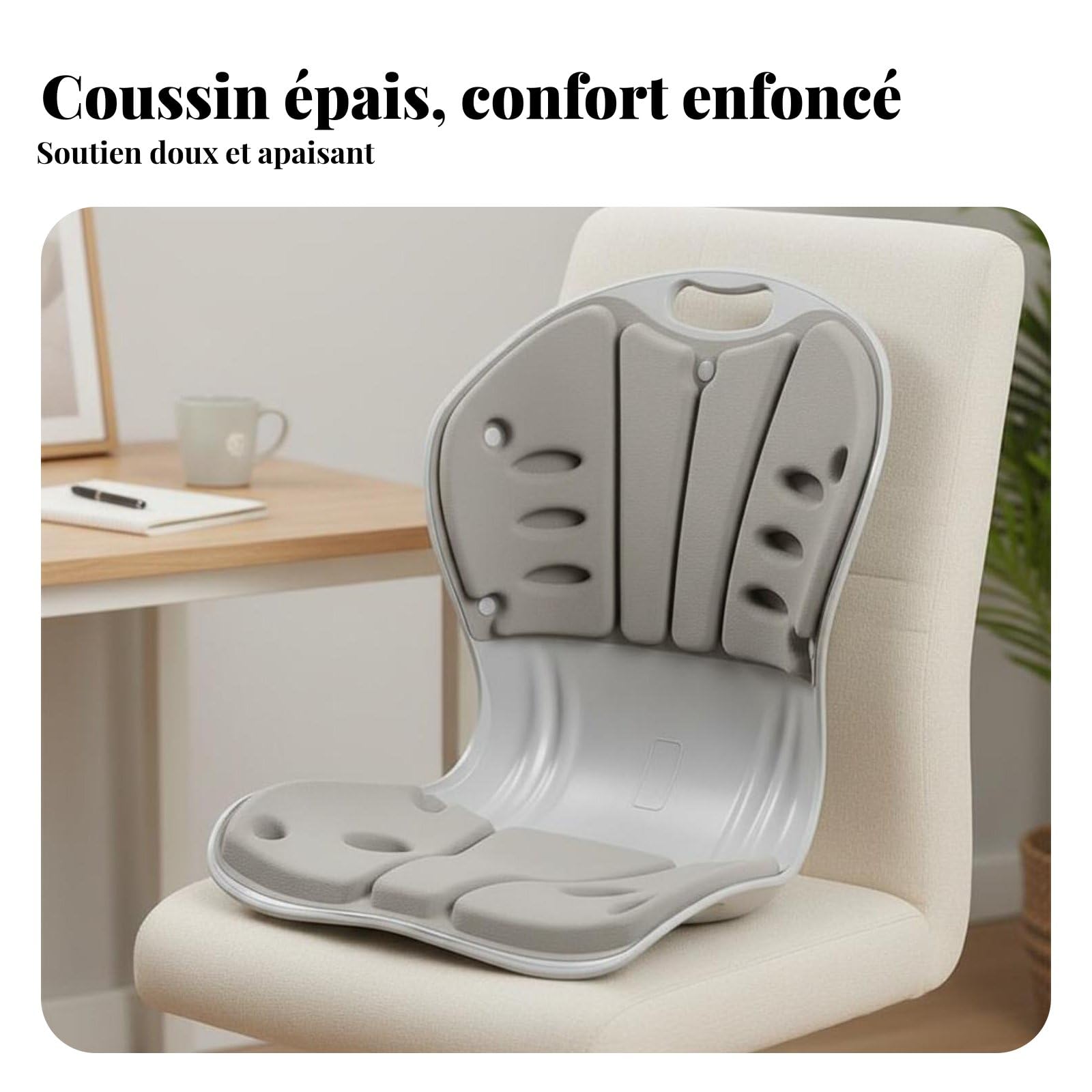 TISHITA Coussin Lombaire Ergonomique Oreiller de Dos Coussin de Chaise Soutien Lombaire Mousse à Mémoire Revêtement Respirant Confort Prolongé Adapté aux, Rose, avec+Lanière
