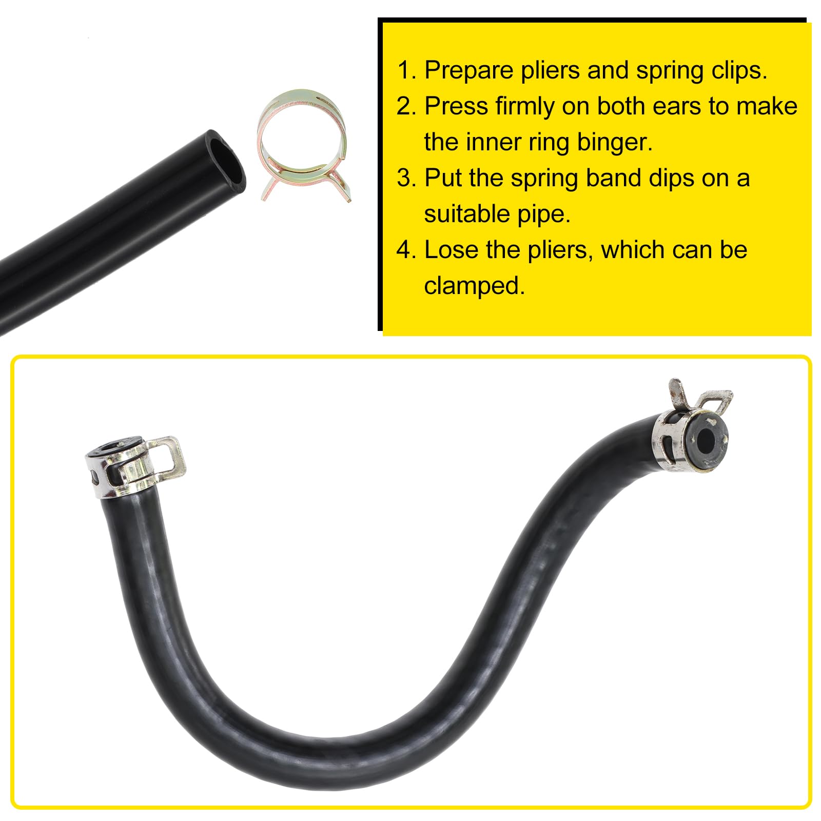 Sourcingmap 15Pcs Spring Band Type Action Fuel/Silicone Vacuum Hose Pipe Clamp - Image 4