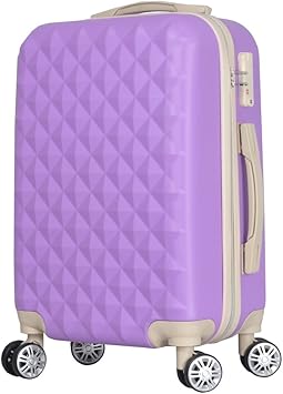 Amazon Basilo 012 スーツケース キャリーバッグ キャリーケース かわいい おしゃれ キルト風 ファスナータイプ 軽量 Tsaロック ダブルキャスター コロナ 入院 療養 Sサイズ ラベンダー スーツケース