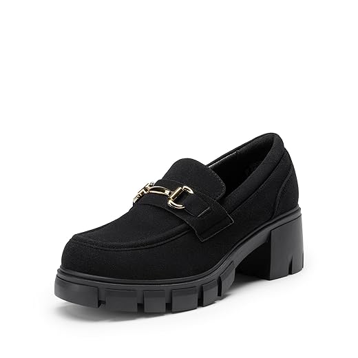 DREAM PAIRS Loafers for Women Platform Chunky Loafers Slip On Casual Shoes