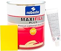 ROBERLO Maxifill Plus Lightweight Body Filler 3L Kit + Hardener - Easy Sanding, Superior Spreadability & Adhesion for Auto Repairs