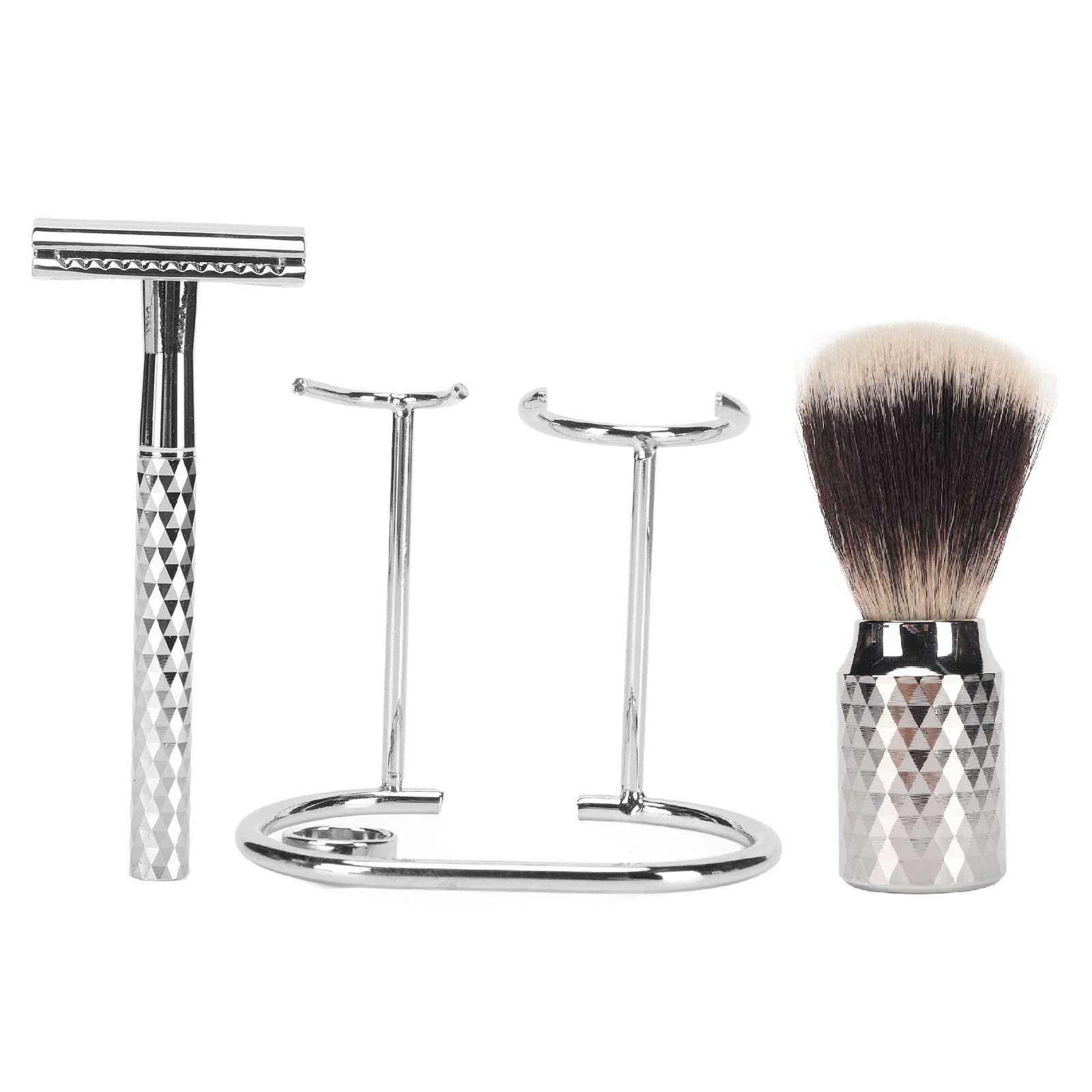 Kit di spazzole per supporto per regolabarba manuale Spazzola in nylon in lega premium per capelli Set professionale per la cura della barba per il salone di casa Viaggi Durevole