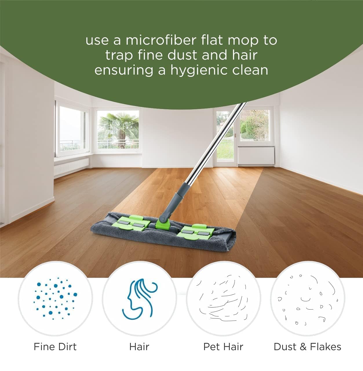 Flat Floor Cleaning Mop - Extendable Handle -7