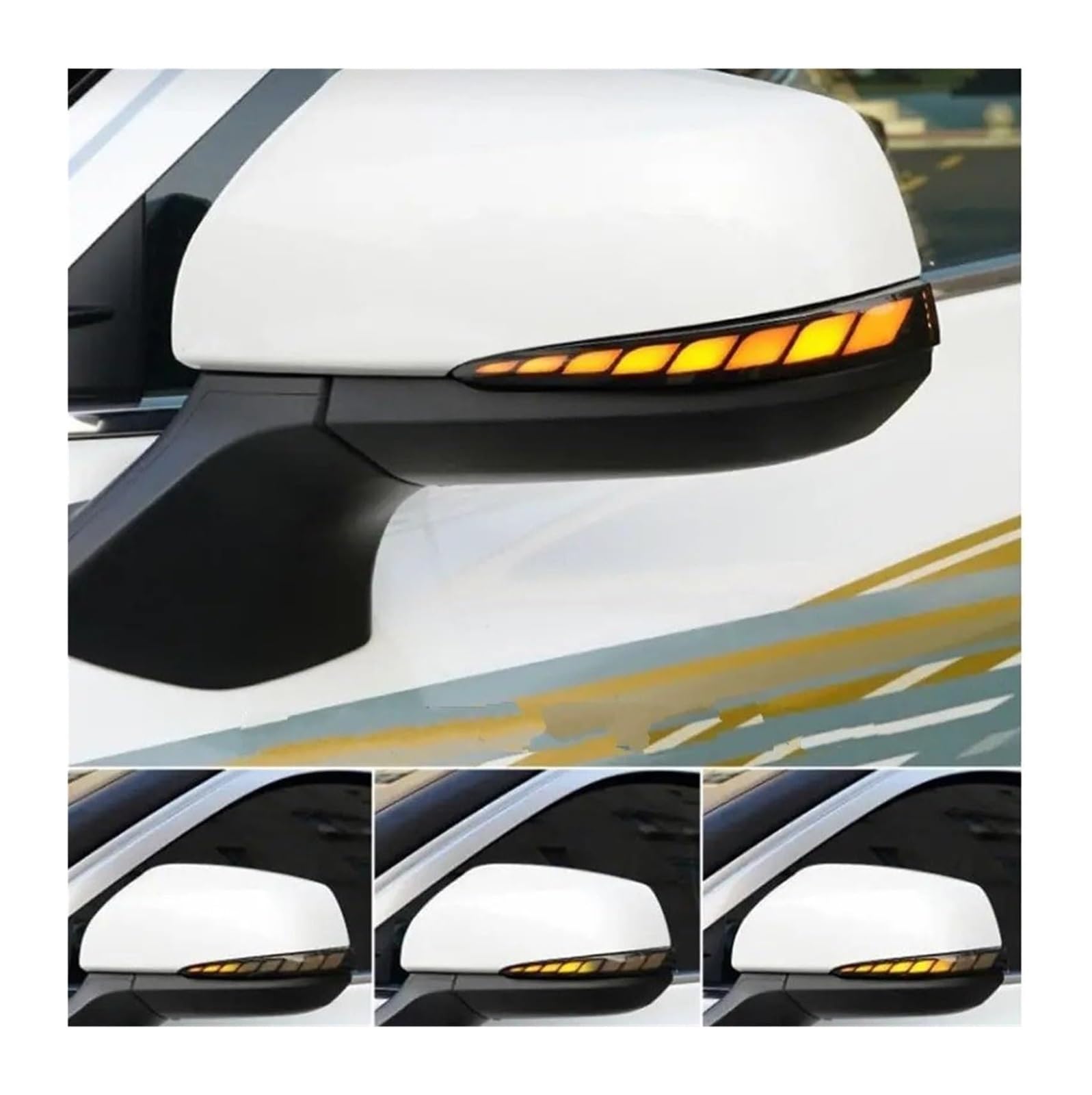 Ciloc Para Toyota Para RAV4 XA50 2016-2021 Conjunto De Lámpara Señal Giro Luz Secuencial Espejo Lateral Marcador Indicadora Dinámica Luz Intermitente Retrovisor Lateral