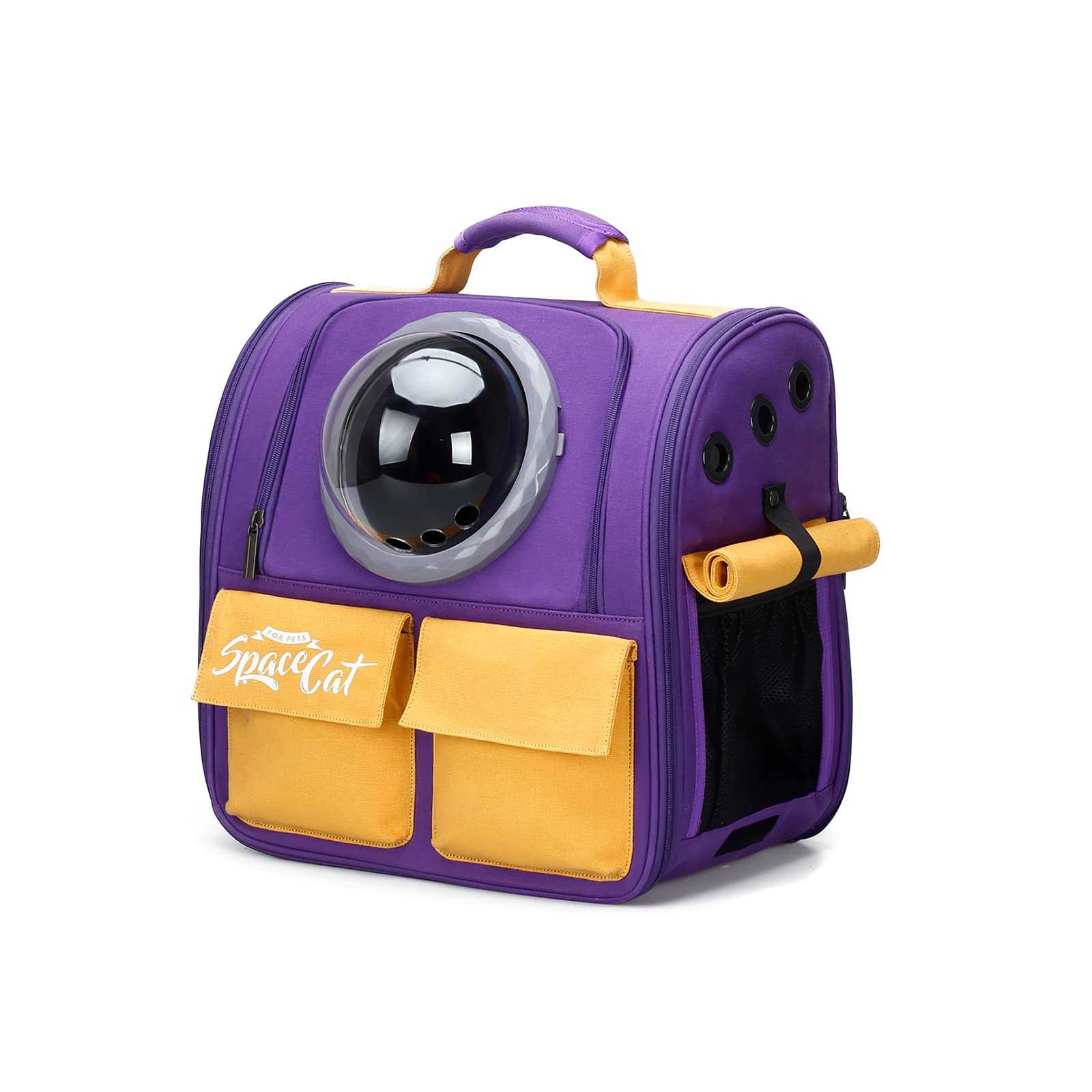 Galatée Mochila para Gatos, Mochila para Mascotas Mochila De Burbujas para Llevar Gatos, Mochila para Mascotas con Cápsula Espacial Ventilada, Mochila De Viaje para Perros Pequeños(Púrpura)