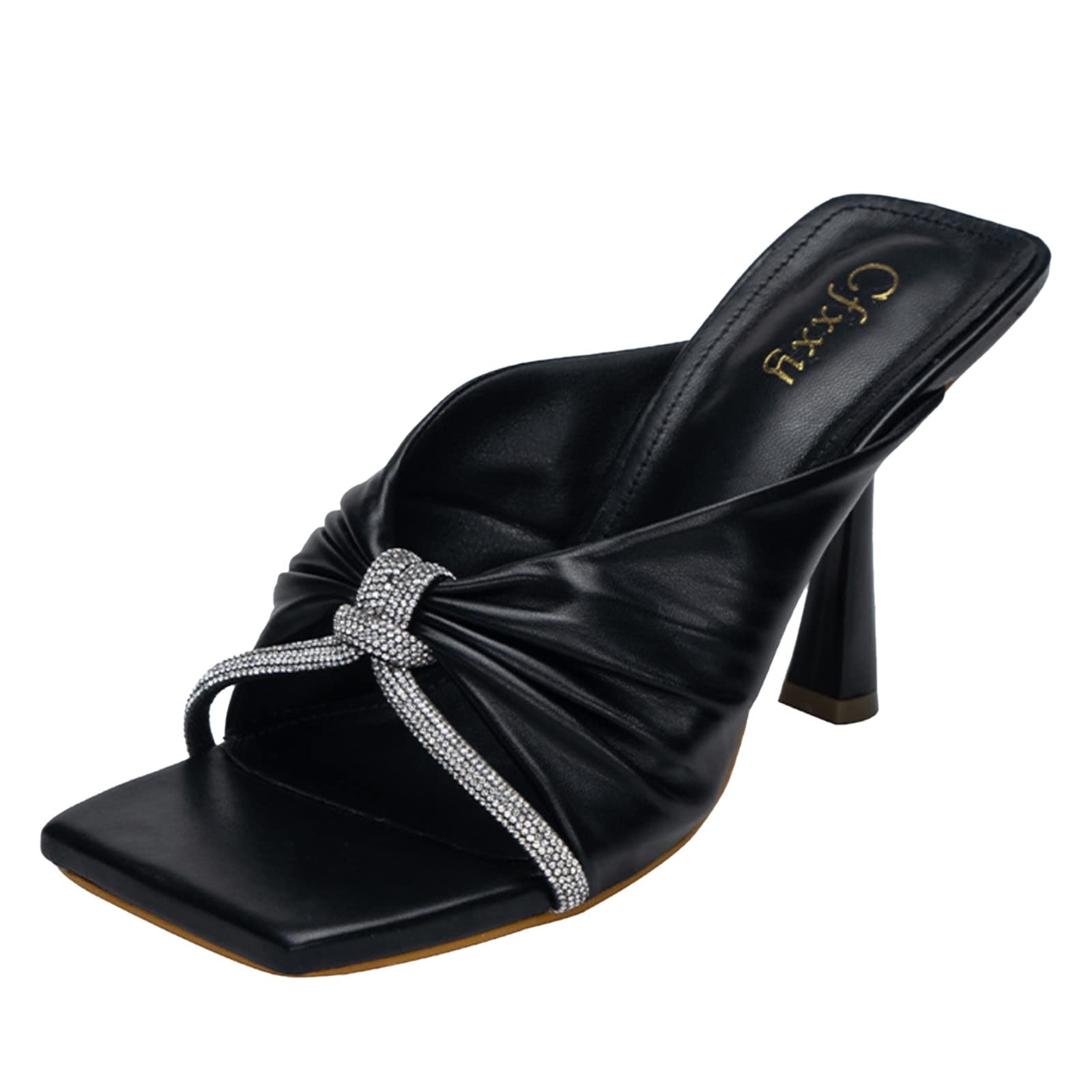 GenericWomens Sandals Summer Fashion Sexy Flash Rhinestone Ruched Elegant Stiletto High Heels Plus Size Outdoor Sandals Party Women Pumps Shoes Women Sandals Wedge