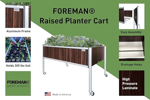Miniatura 5 de Foreman caja para plantar jardín,fabricado en los Estados Unidos con una garantía de 20 años, para interiores y exteriores, (Tosca)