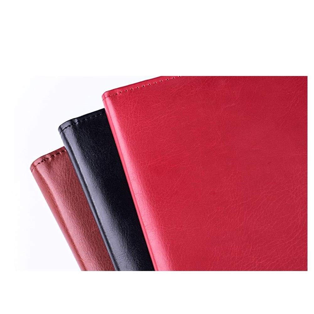 Cartella portadocumenti in pelle, multifunzione, con calcolatrice, borsa per documenti aziendali (nero, 323 x 250 mm)