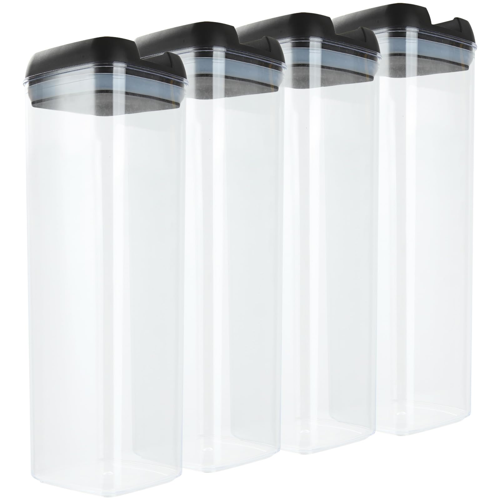 JMIATRY Lot de 4 boîtes de conservation alimentaire en plastique avec couvercles hermétiques, de qualité alimentaire et sans BPA, la farine, les céréales et le sucre