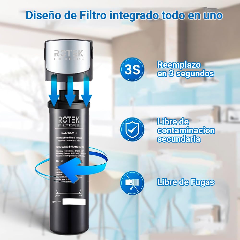 Système de filtration d'eau sous l'évier ROTEK