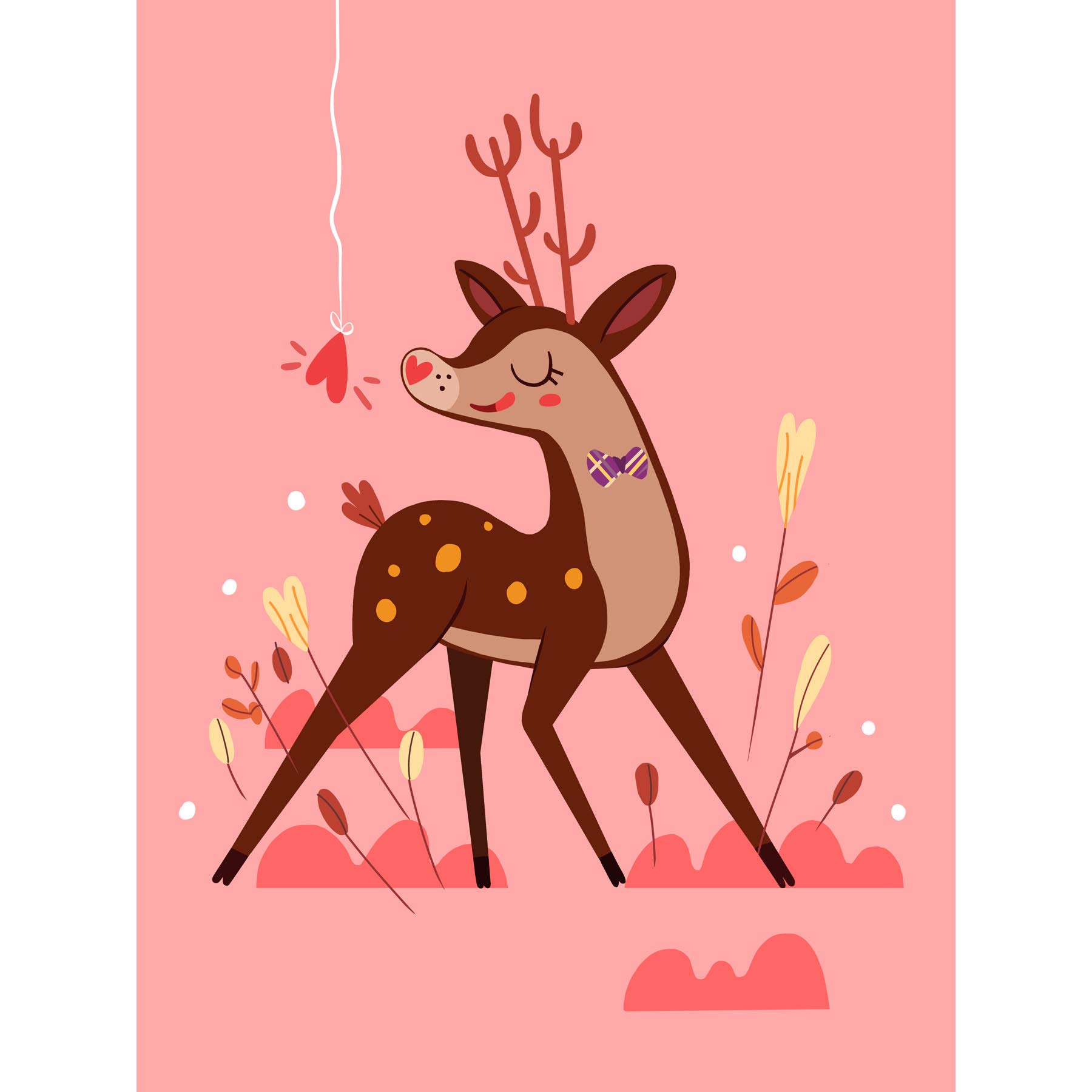 Wee Blue Coo Stag in Love Large Art Print Poster Wall Decor