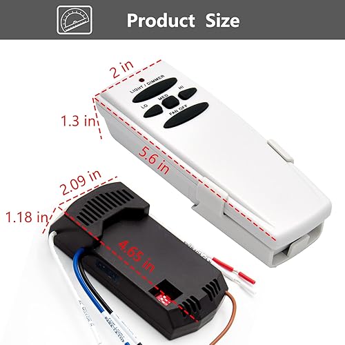 Miniatura 5 de Fan-HD Kit + paquete FAN28R, kit de control remoto universal para ventilador de techo de repuesto para Hampton Bay, Hunter, Harbor Breeze, No