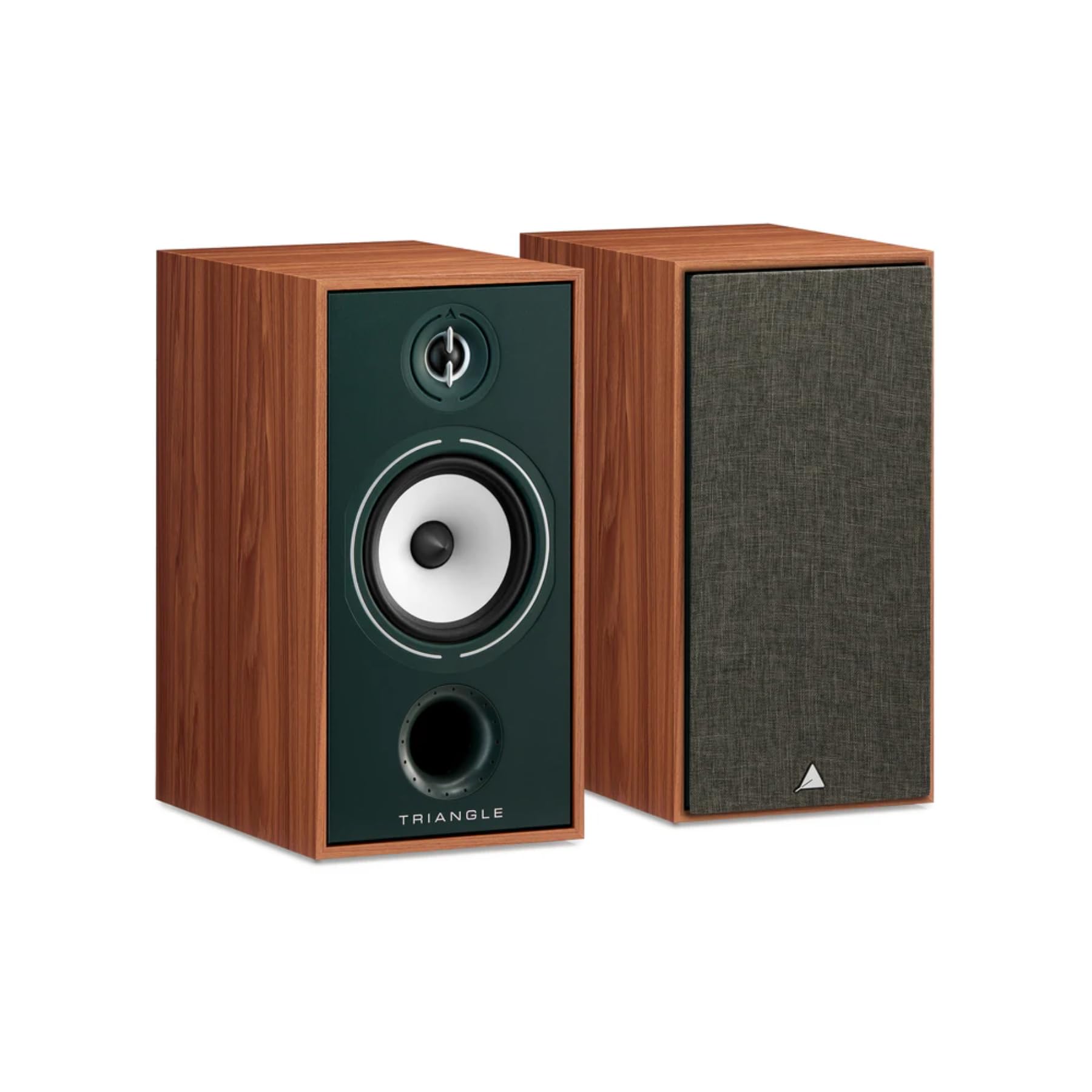 triangle Borea BR04 Bookshelf Speakers Pair - High Fidelity - 2-Way - 25mm EFS Silk Dome Tweeter with Waveguide (Oak Green)