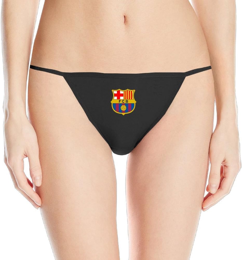 Barcelona FC Professiona Football Club Women's Black G String Panties Thong
