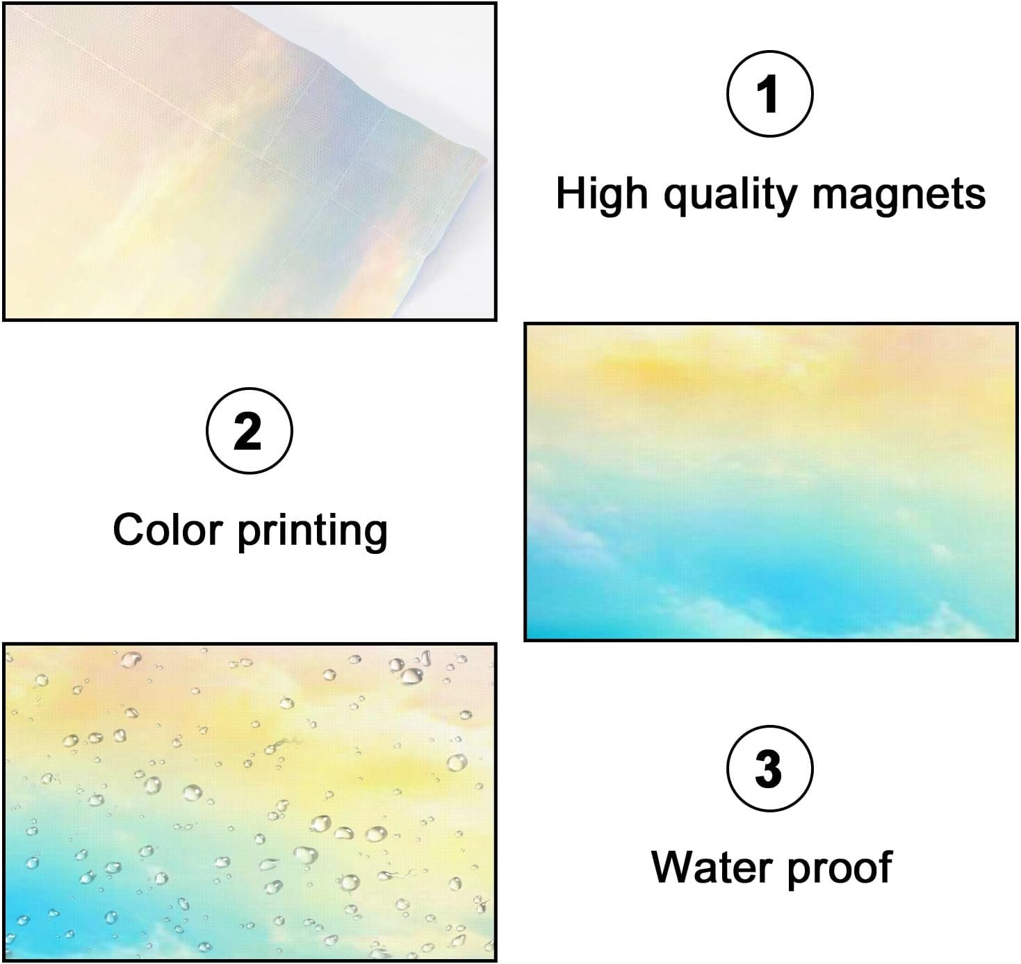 Fluorescent Light Covers for Ceiling Lights Clouds Sky Pastel Color Easy to Install Magnetic Light Filter for Classroom Office Hospitals School Home Decor