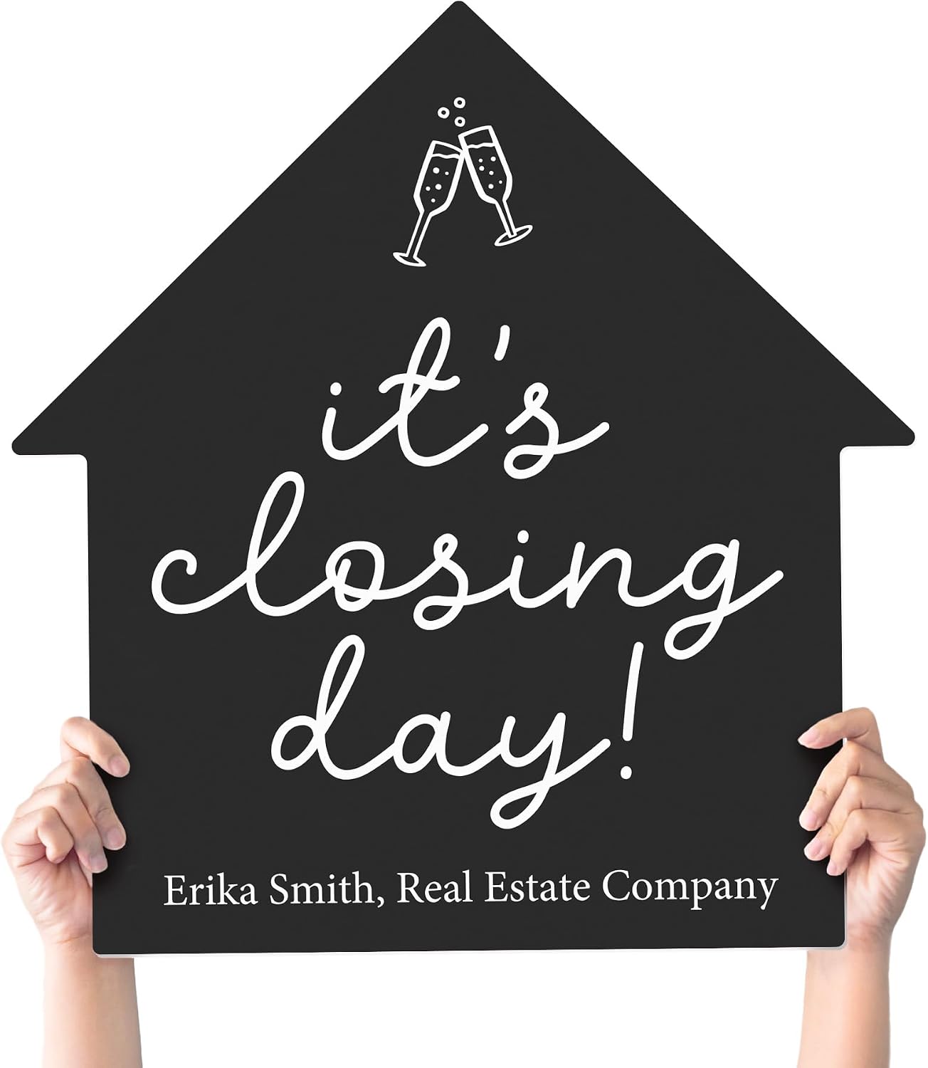 It's Closing Day Real Estate House Shaped Sign | Customizable Photo Prop for Agents and Clients | Quality and Durable | Real Estate Marketing Supplies for Closing Day | Realtor Gifts