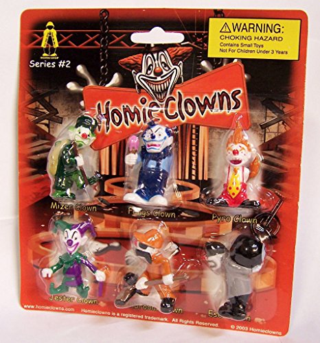 Homies Clowns Series 2, set of 6!! On card, Mint!