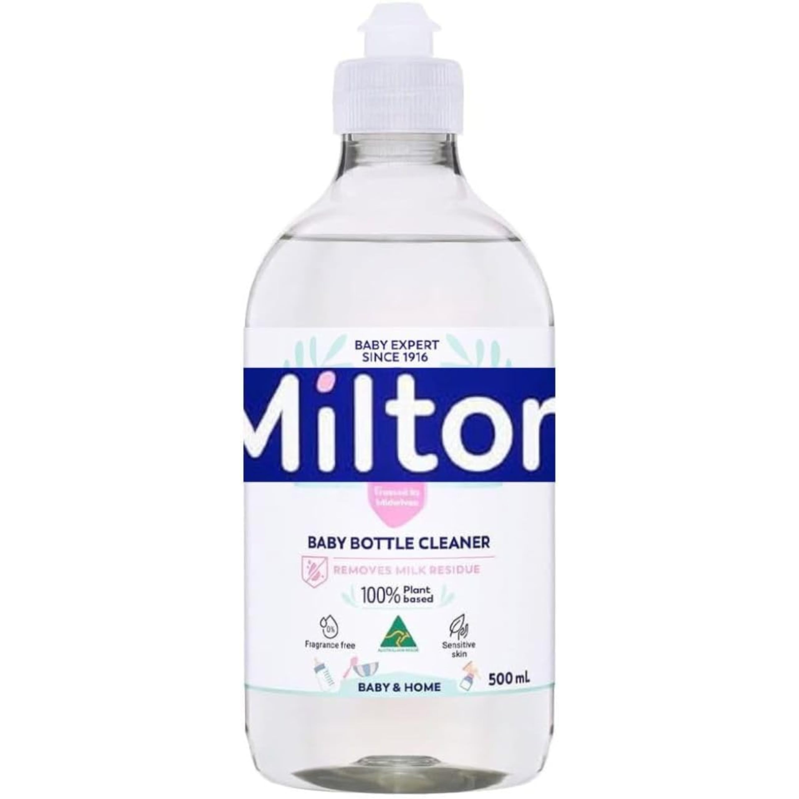 MiltonBaby - Detergente per biberon, 500 ml x 3, rimuove i residui di pellicola di latte bianco, igienico, disinfettante per pelli sensibili (confezione da 3)