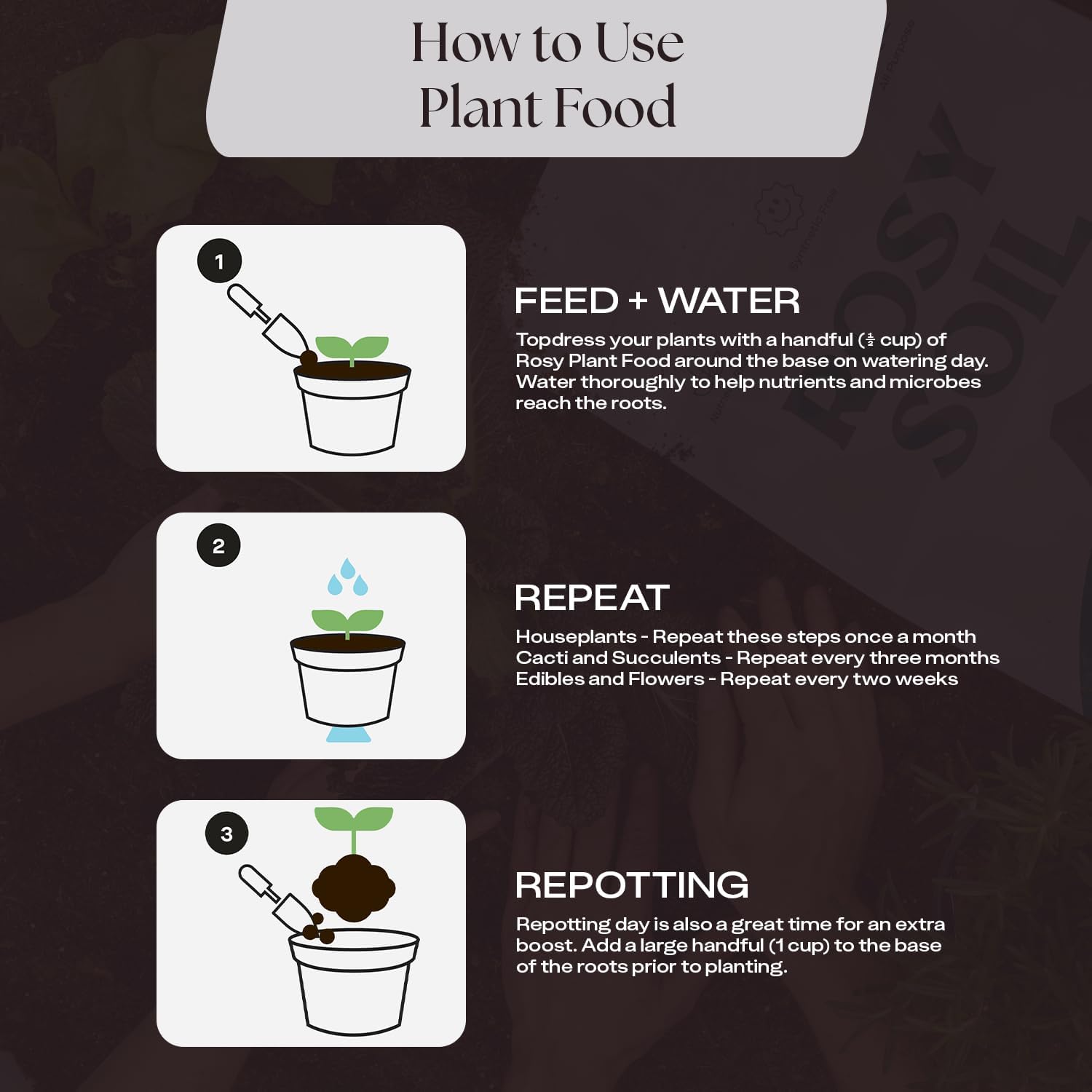 Rosy Soil Plant Food - Microbially Active Fertilizer for Houseplants, Herbs, Flowers – Enriched with Biochar, Kelp, and Worm Castings – Organic Food for Healthy Growth – 4 Quarts