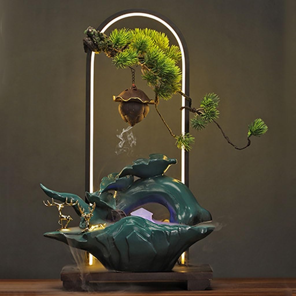 Indoor Fountain Lighting Water Ornaments Water Circulation Humidification Fountain Living Room Porch Office Desktop Tabletop Fountain