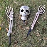 CGVG Halloween Deko Outdoor Horror Deko Totenkopf Deko Sklette Hände Gruselige Deko Grausiger Schädel Garten Deko Rasen Hof