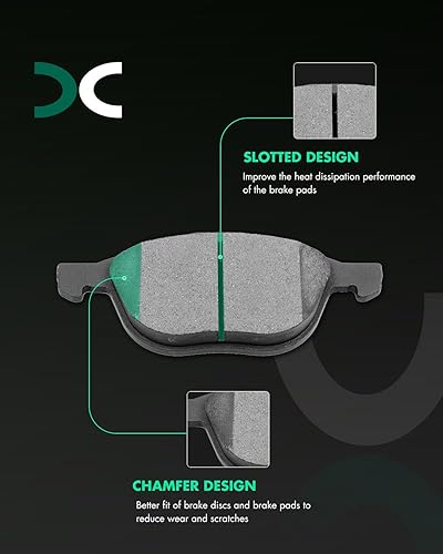 Miniatura 2 de SCITOO - Juego de pastillas de freno de cerámica, ajuste frontal para Ford C-MaxEcoSportEscapeFocus, para Ford Transit Connect, para Mazda 35, Mazda