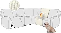 Vista 80 de ALIECOM Fundas 100% impermeables para sofá seccional reclinable en forma de L, fundas elásticas para esquinas de sofá reclinable seccional, funda