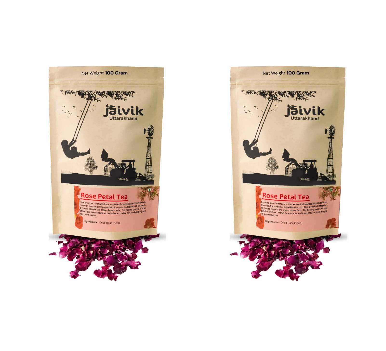 Jaivik Uttarakhand Farm - Rose Petals Tea (200 Gm), Glowing Skin, Gulab Patti, Soothing Tea for Relaxation, Pack of 2 (B0B1NXXP8V) Amazon Price History, Amazon Price Tracker