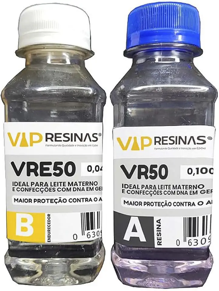 Resina Epóxi Para Joias Afetivas VR50 0,145kg Baixa Espessura, Vip Resinas