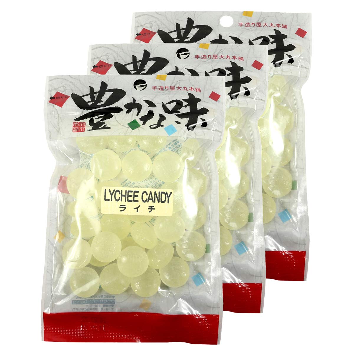Daimaru Japanese Candy - Unique Hard Candies from Japan (Lychee, 3 Pack)