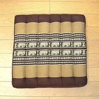 タイ座布団 Amazon.co.jp: タイの 座布団 正方形 38cm角 象さん柄 赤x朱 枕