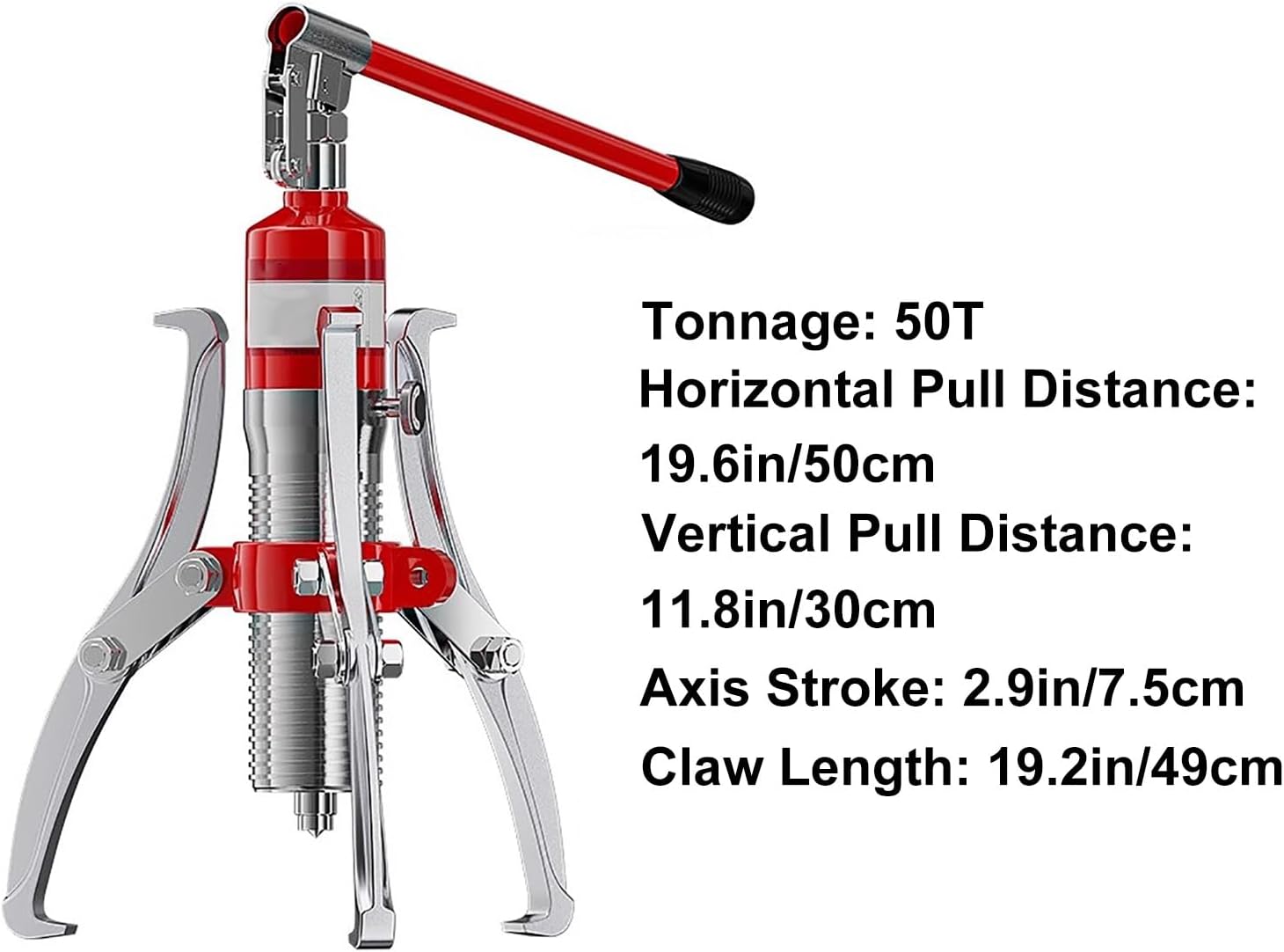 50T Hydraulic Bearing Puller & Gear Separator Tool, Forged Alloy Steel, Versatile Automotive & Mechanical Remover for Pulleys & Bearings - Heavy-Duty Maintenance Solut