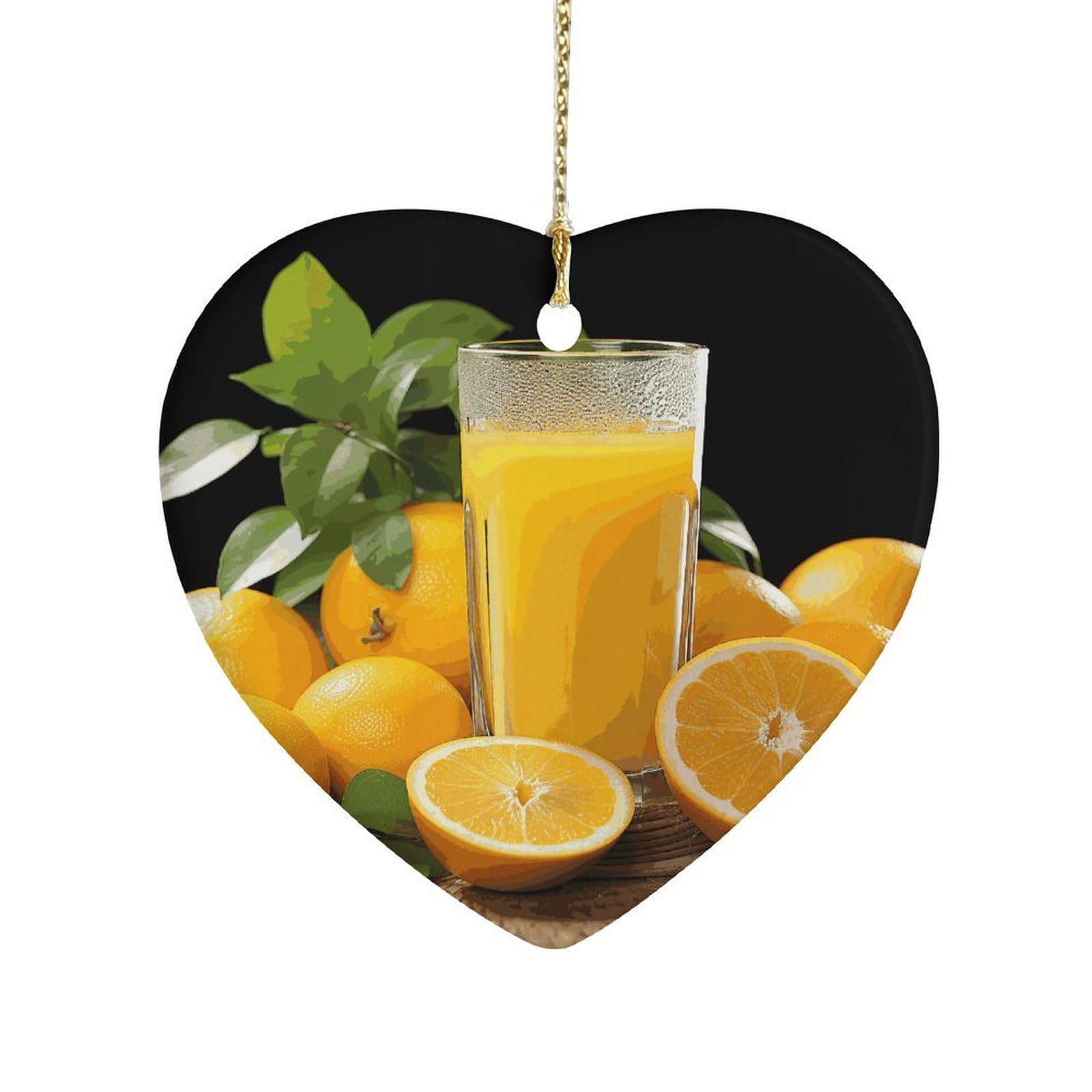 Fekiloot Style Oranges Orange Juice Ceramic Ornament Home Decor Keepsake