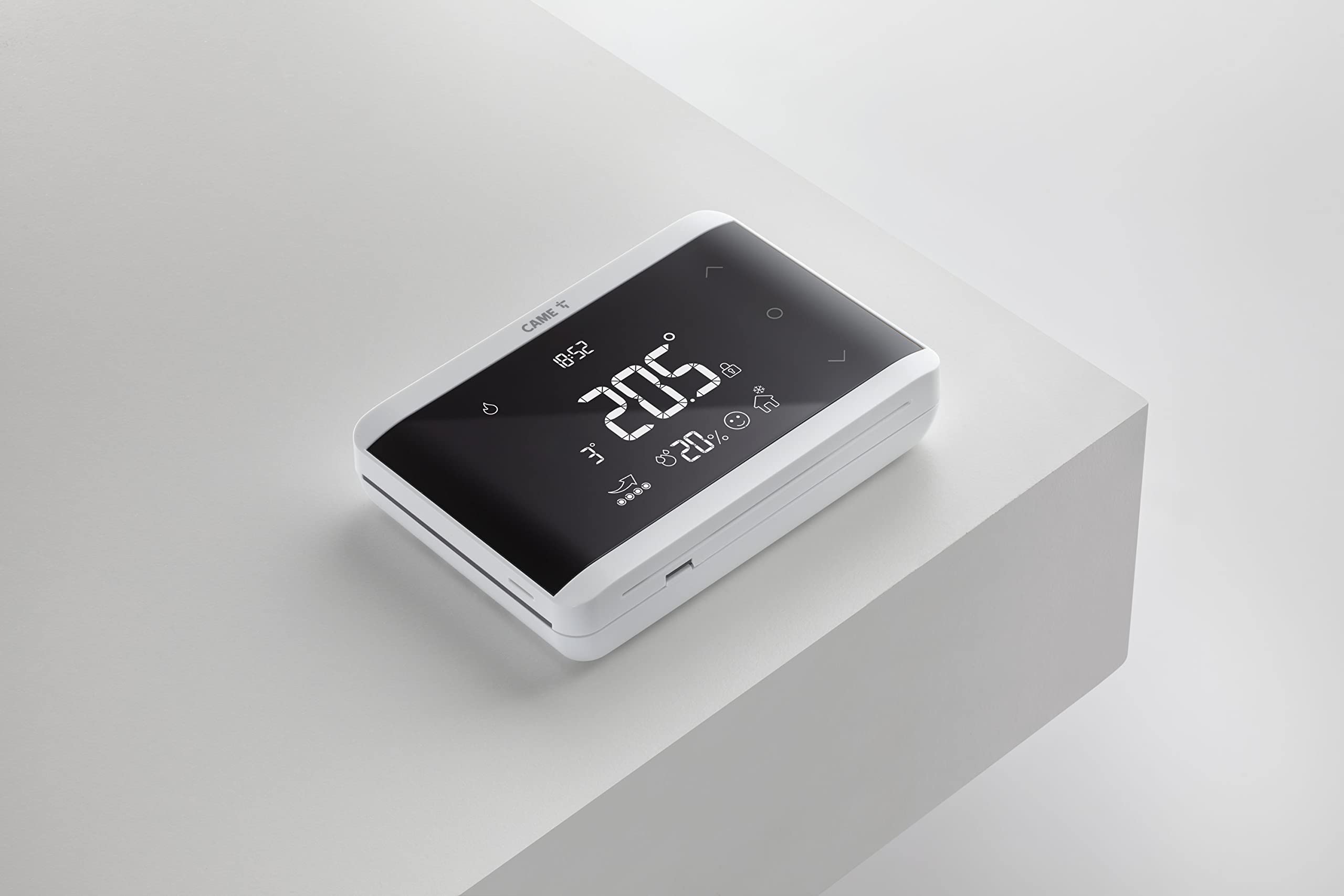 CAME TH/650, Cronotermostato Digitale da Parete con Tasti Soft-Touch, Programmazione Settimanale, Funzione Apprendimento Abitudini, Sensore Umidità, Display Retroilluminato, Bianco