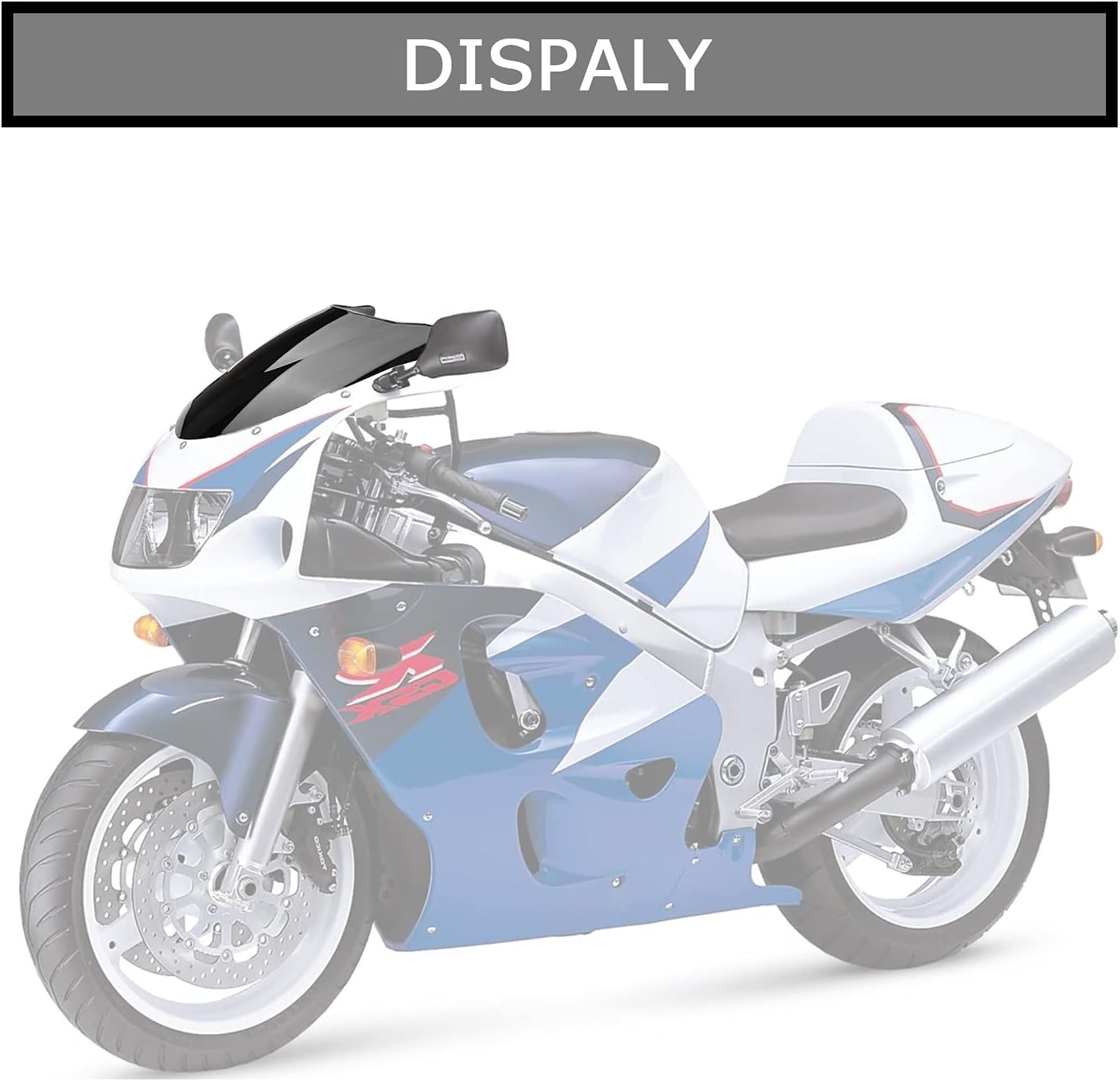 Windshield Windscreen Double Bubble Front Wind Screen Shield Protective Cover for Suzuki GSXR 600 750 1996 1997 1998 1999(Black)