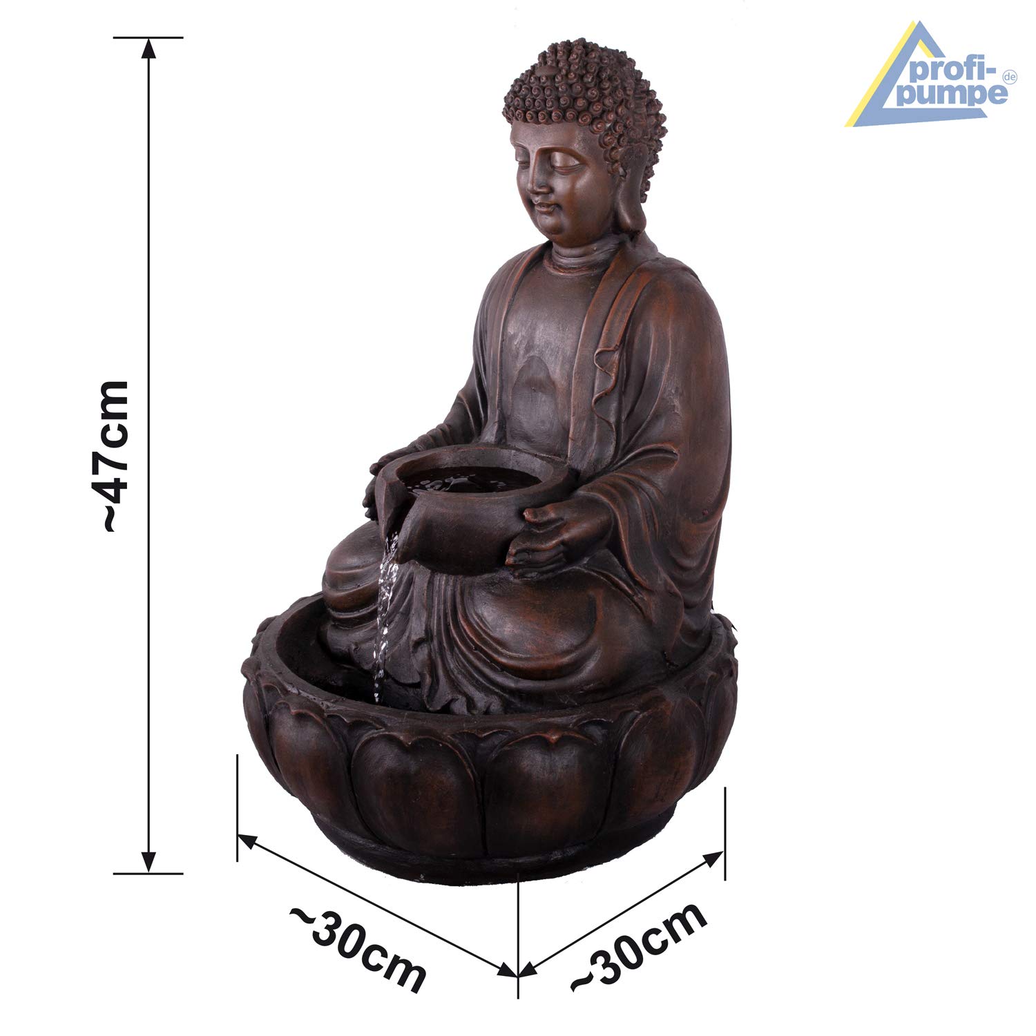Gartenbrunnen Zen Brunnen Zierbrunnen Zimmerbrunnen Springbrunnen Brunnen 230V Wasserfall Wasserspiel für Garten, Gartenteich, Terrasse, Balkon Sehr Dekorativ