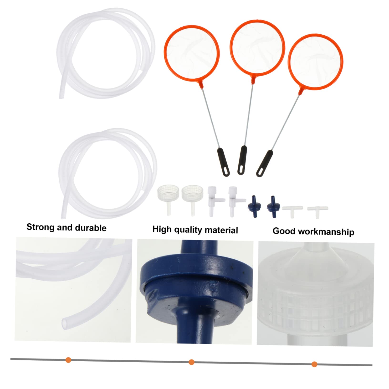 2 set di accessori per la schiusa di pesci e gamberetti, retino da atterraggio, setaccio per incubatoio, setaccio per incubatoio di gamberetti, retino da immersione, mini rete da pesca, rete per