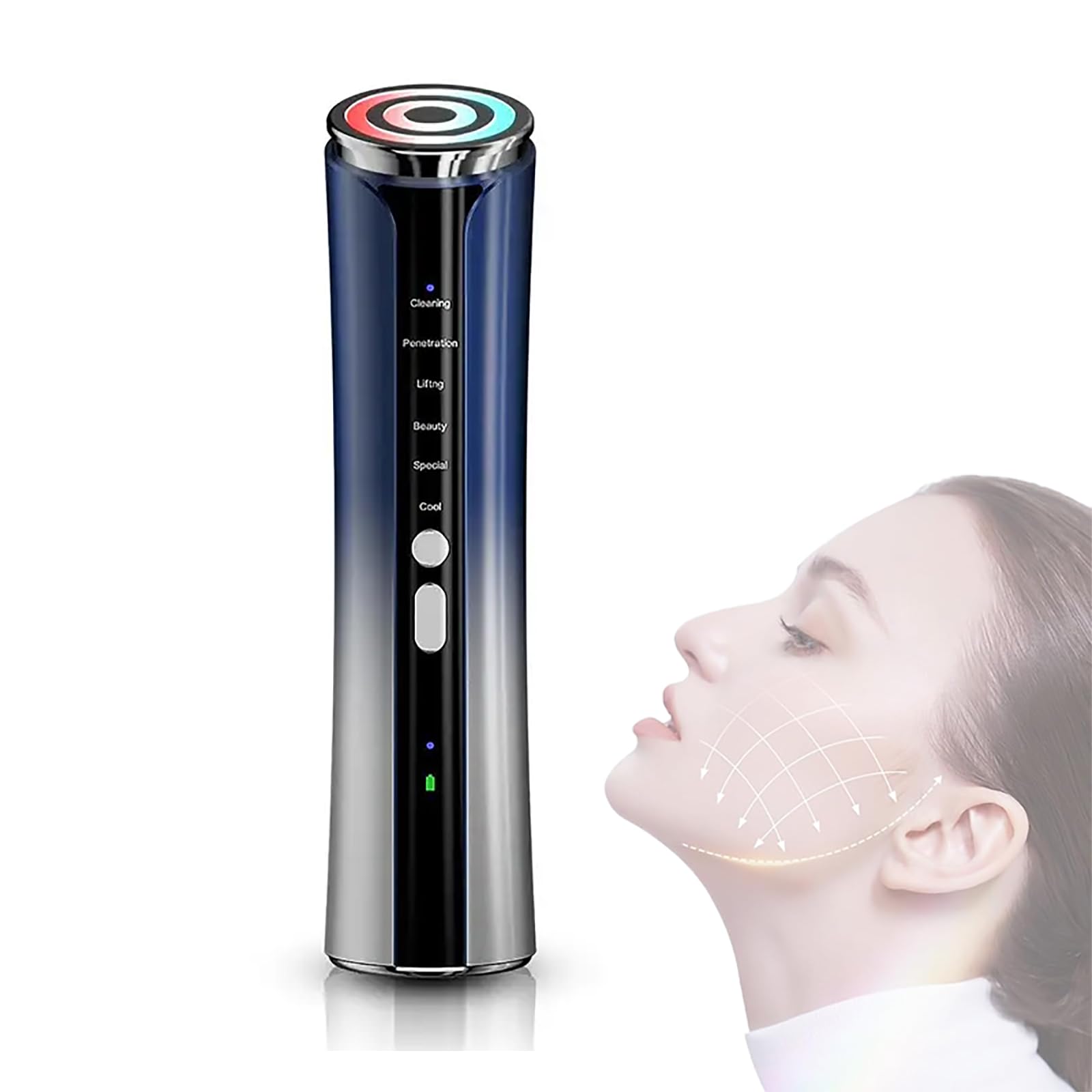 ERICAT Macchina per Rassodare La Pelle, Massaggiatore Elettrico per Il Viso con Schermo a LED, 3 Livelli di Forza Regolabili E Pori per La Pulizia Profonda, per Migliorare Il Rilassamento Cutaneo
