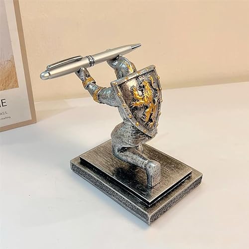 Miniatura 5 de Knight - Soporte para bolígrafo con escudo de soldado caballero, organizador de escritorio, soporte para lápices (hierro)