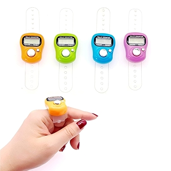 JZK 4X LCD数码指计数器针织编织行数计数器手环