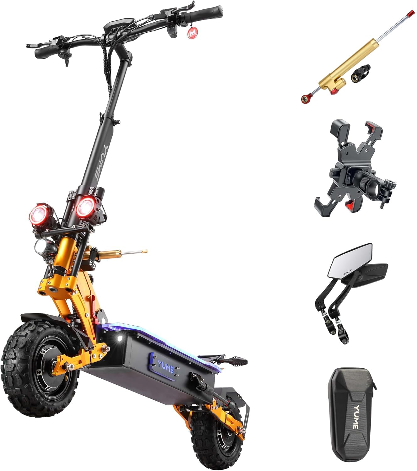 X11+ 6000W / Hawk 4000W Motor Scooter, 50/43 MPH 56/43 Miles 60V 27AH Electric Scooter for Adults, 11" Tire with Steering Damper 440lbs Max Loading Adult E-Scooter
