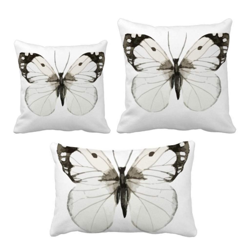 Housse de coussin avec ailes blanches foncées décoration canapé salon design original