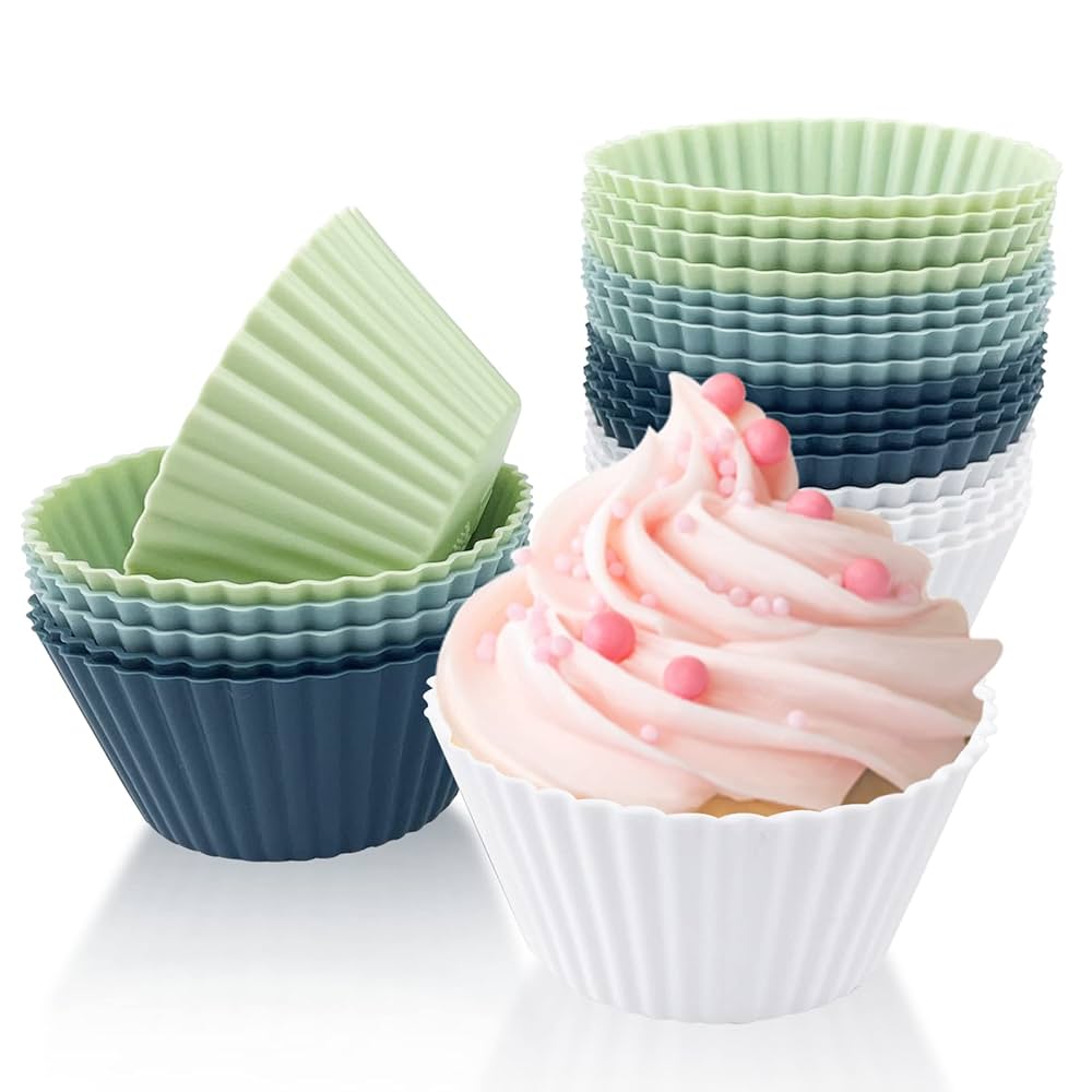24 Stampini Muffin In Silicone - Set Completo Con Forme Rettangolari, Quadrate E Tonde - Foto 2