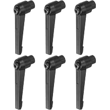 HARFINGTON 6pcs Adjustable Clamping Lever Handles M8 Female Thread Knobs Rotating Screw Locking Quick Release Ratchet Push Button Handle, Black